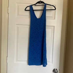 Blue cross back lace dress